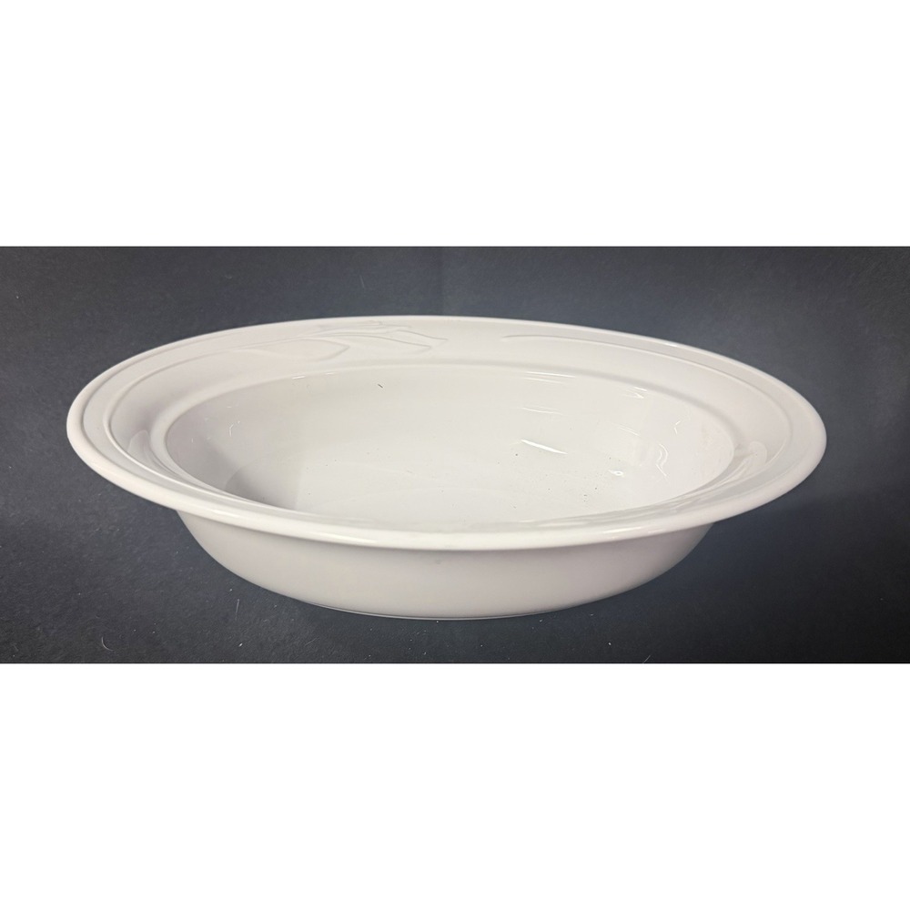 Corning Ware Casual Elegance Flora White Oval Serving Bowl, 1 Quart L 31 W Lid